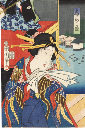 Toyohara Kunichika. La cortesana Shiratama